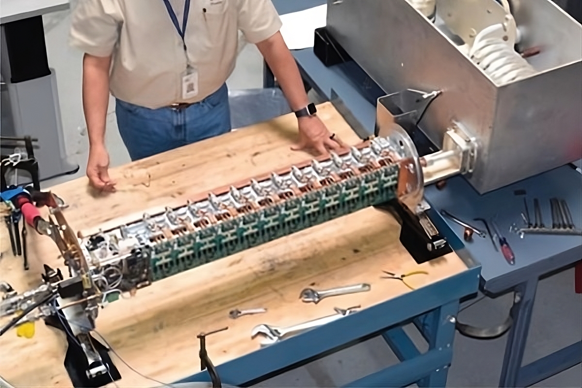 RF power supply build with integrated cooling system and agnetic shield for use in electric propulsion