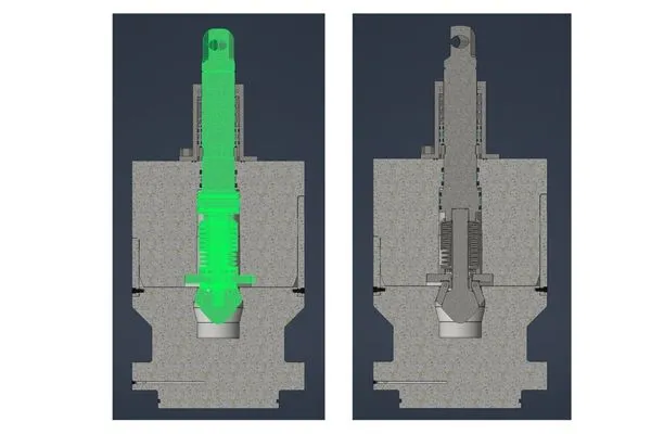 Enginuity's custom hydraulic SEA-Lift shown installed in JFD's valve block disconnect module.