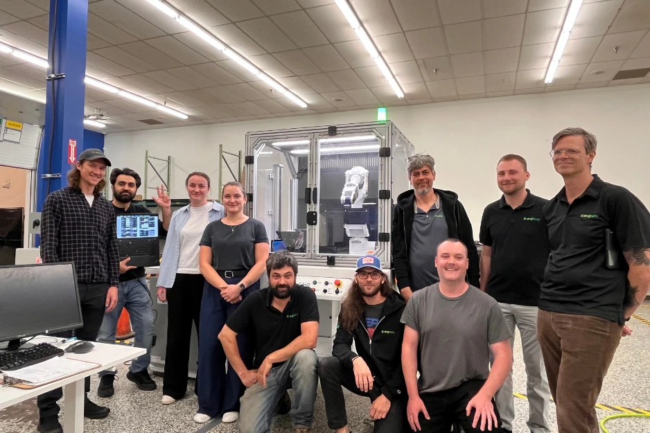 Enginuity’s Mechanical and Automation Teams standing proudly after Factory Acceptance Test (FAT)